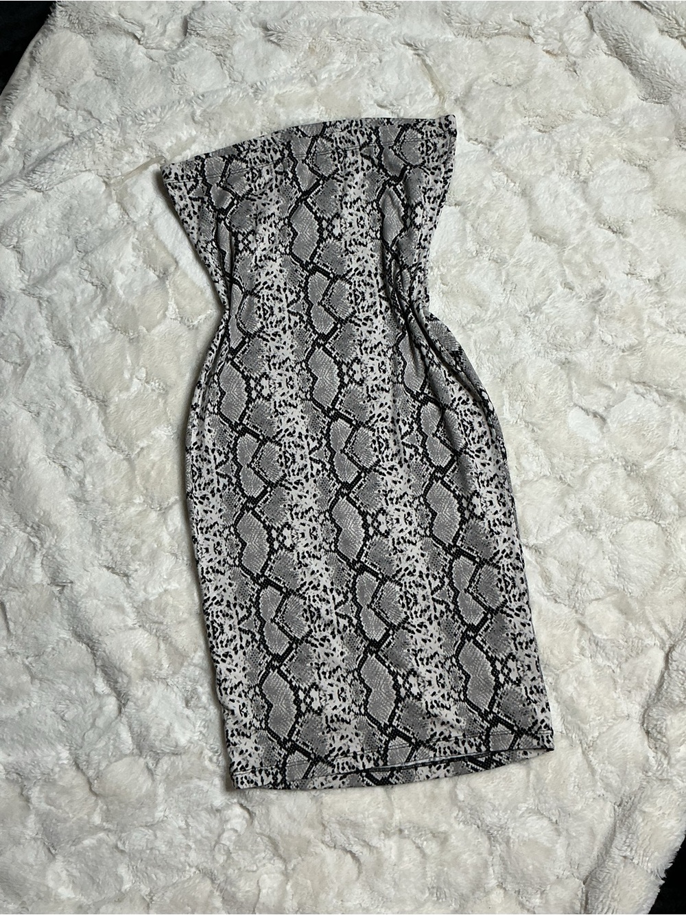 Popular21 Snake Skin Pattern Reptile dress - Gray Black